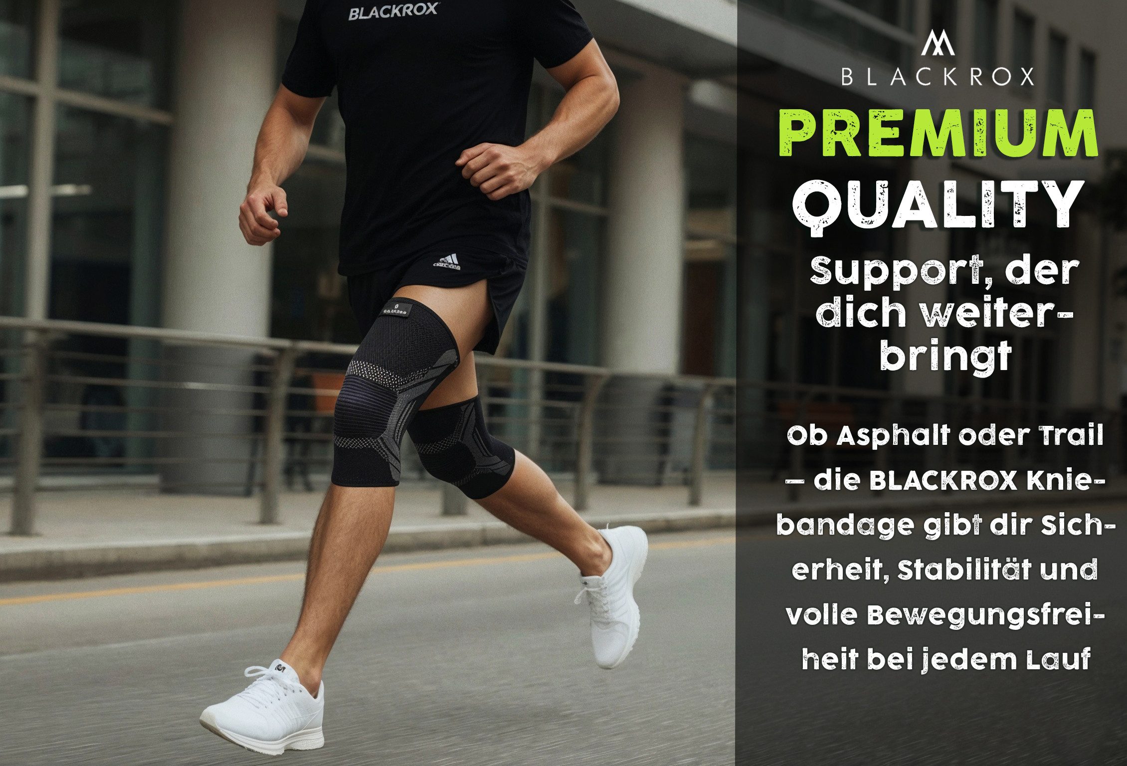 BLACKROX Kniebandage [Vergleichssieger 2025] Gr. S-XL, V1, Damen & Herren