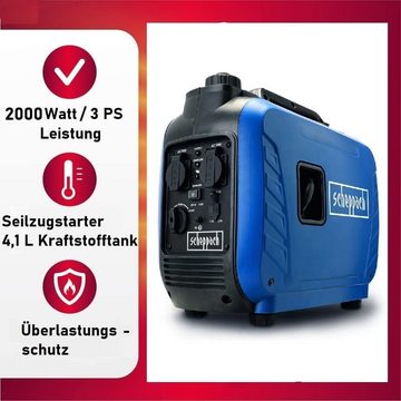 JUNG Stromgenerator SCHEPPACH SG25 Elektrischer Stromerzeuger 2000W Elektrogenerator Mobil, (Stromspeicher, Mobil Generator, Stromaggregat, Energiesparend, Notstromaggregat, Strom Erzeuger), Strom Generator Powerbank Powerstation Notstrom Aggregat Stromaggregat