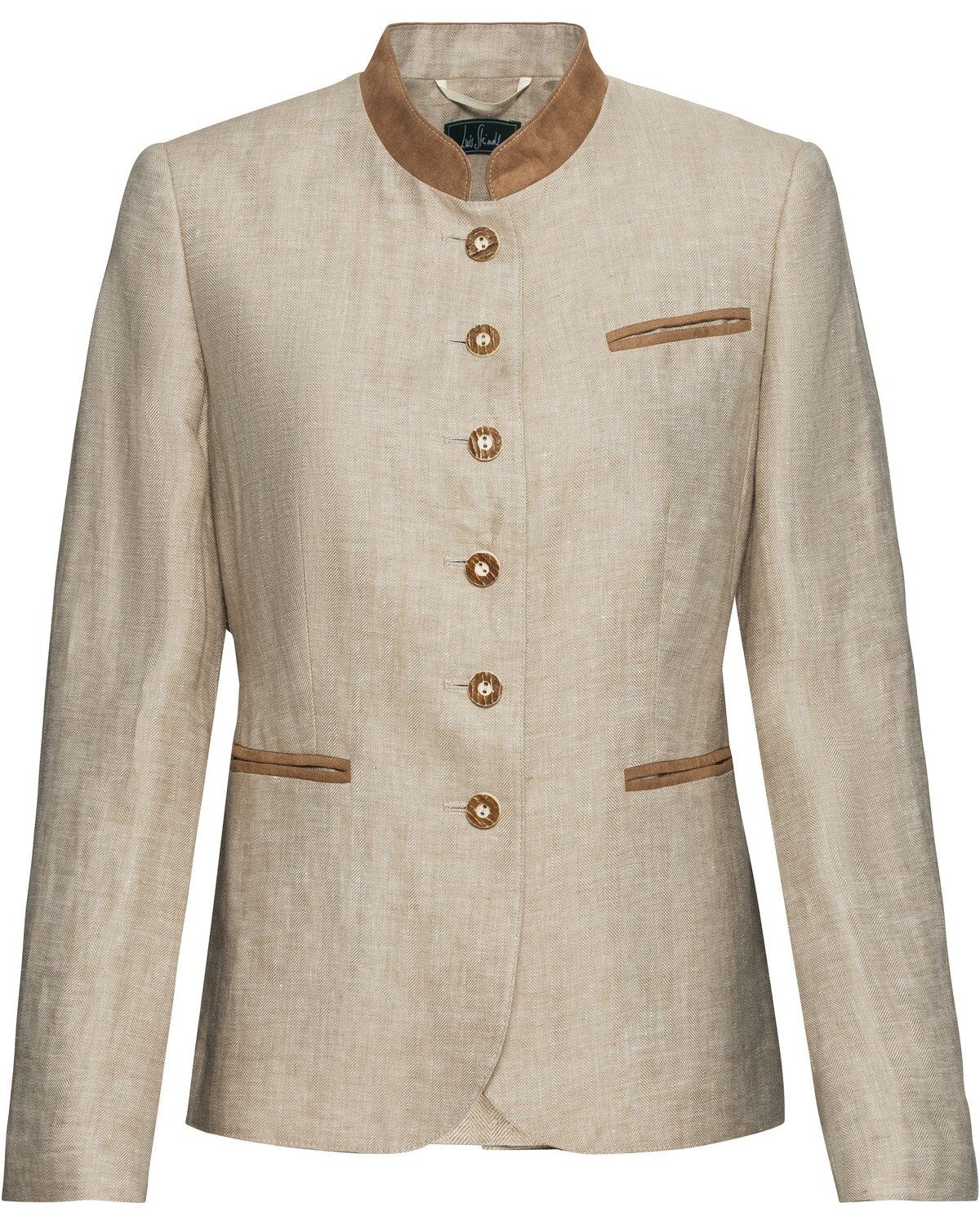 Luis Steindl Trachtenjanker Stehkragenjacke in Fischgratmuster günstig online kaufen