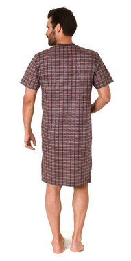 Normann Pyjama Herren kurzarm Nachthemd in Karo Optik - auch in Übergrößen