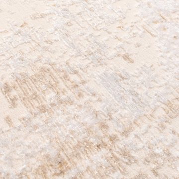 Teppich Moderner feiner Wohnzimmer-Teppich, glänzend, beige-weiß, Teppich-Traum, rechteckig, Höhe: 5 mm