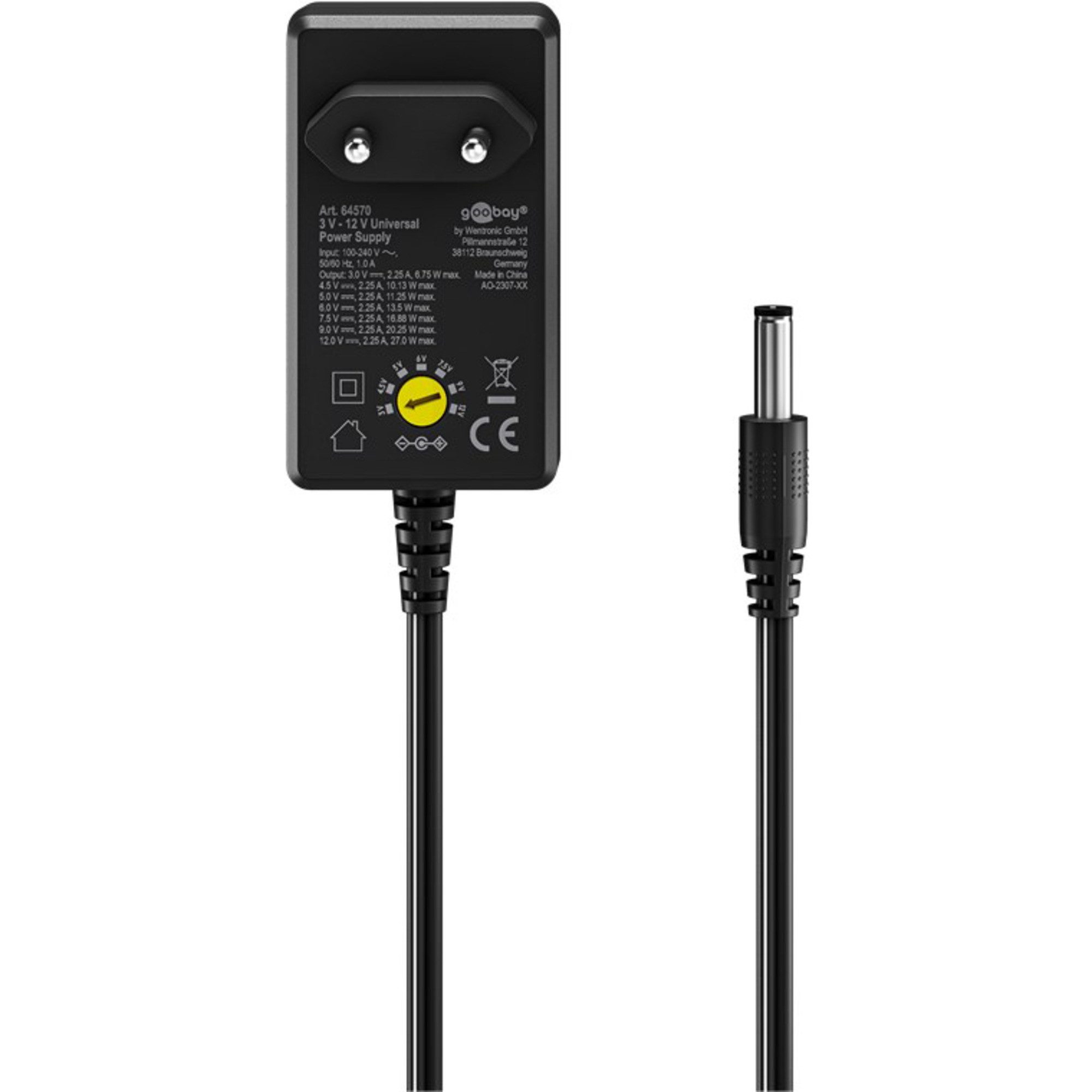 Goobay goobay Universal Netzteil 3 - 12V, 27 Watt, (max. Netzteil