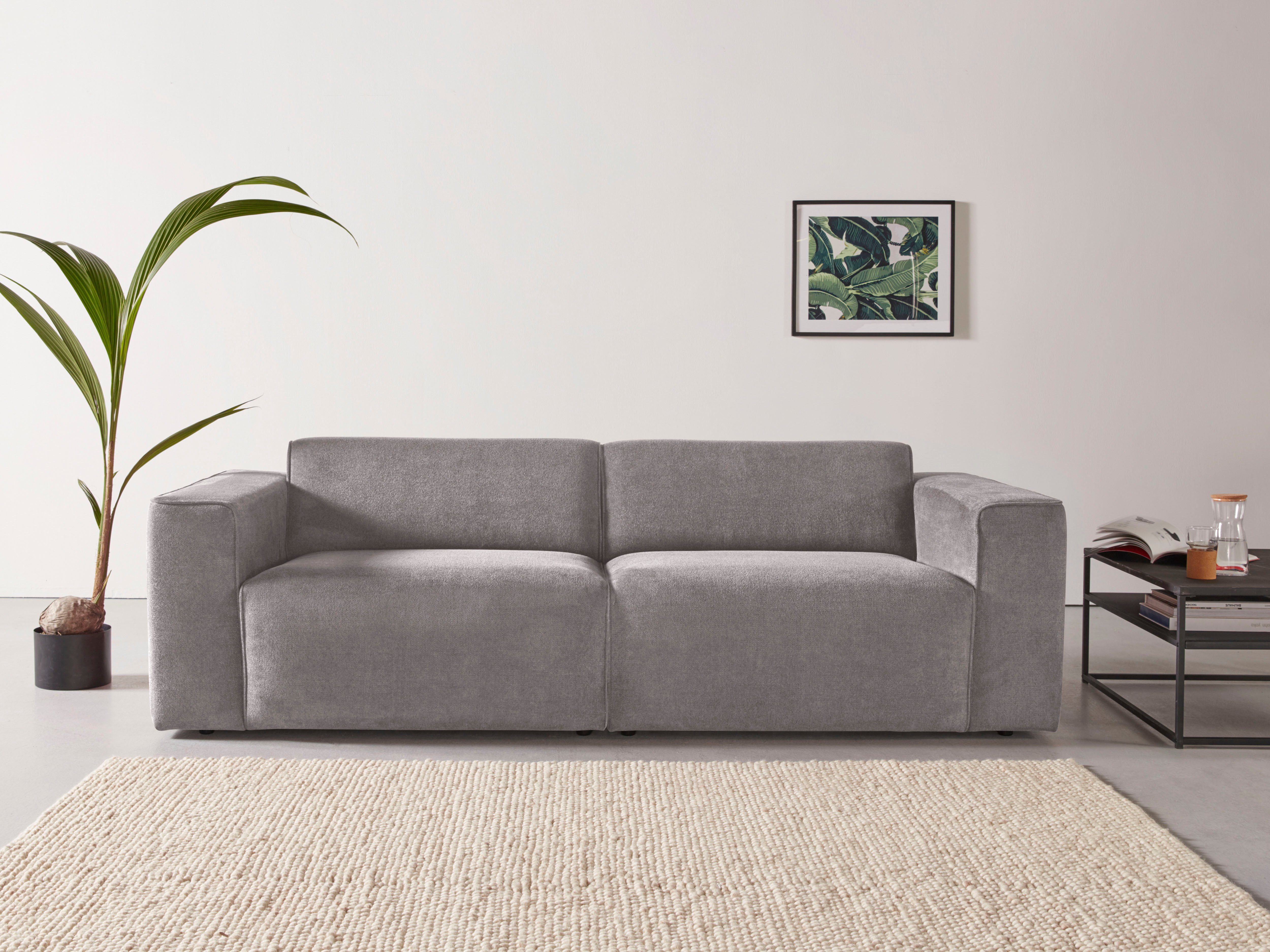 andas 3-Sitzer "Noord mit Kedernaht, Breite 232 cm", Cord, Struktur, Websto günstig online kaufen