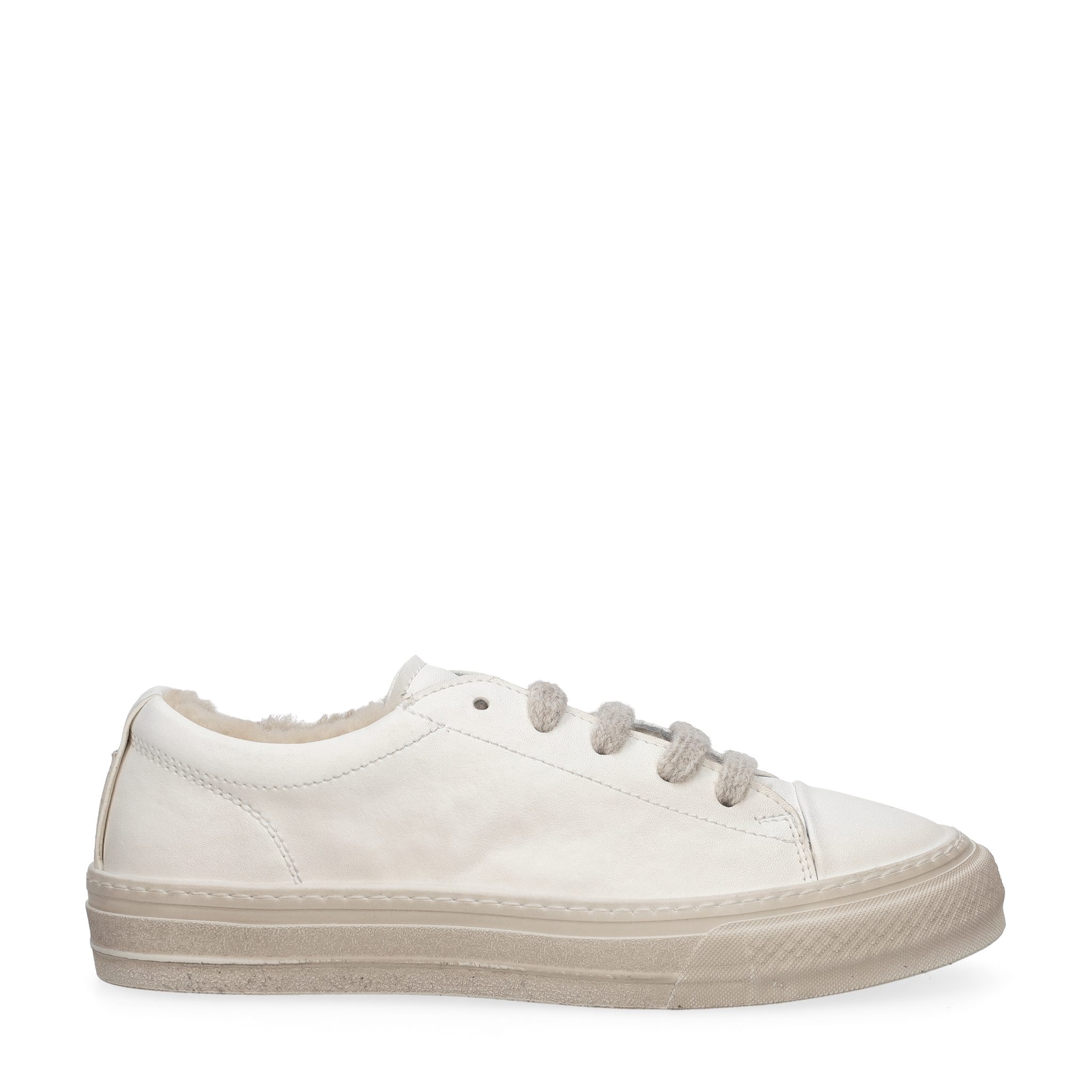 MOMA Moma 83503A-BEMO LATTE, Warmfutter, Schnürschuhe, Weiß, Damen Schnürschuh