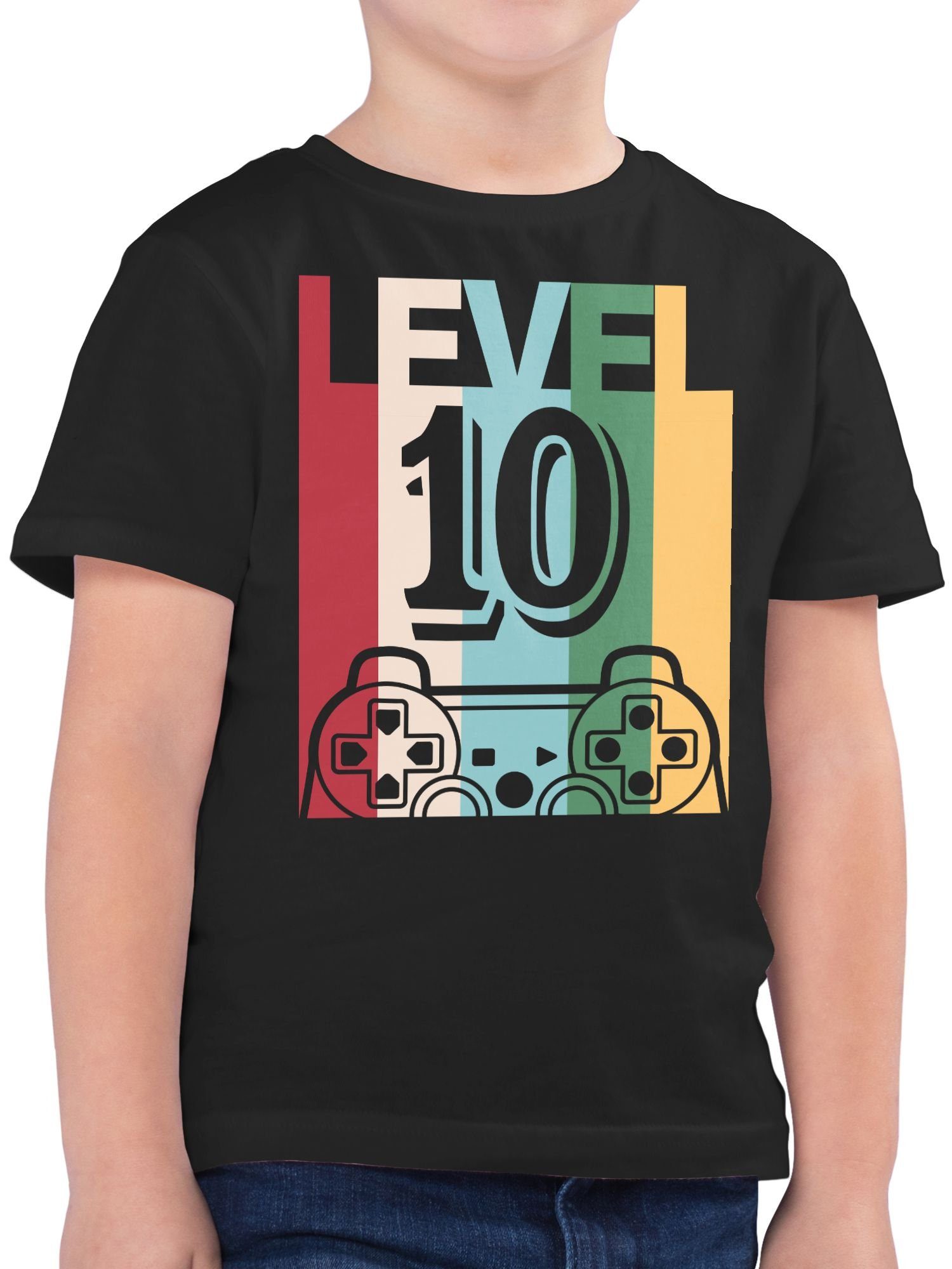 Shirtracer T-Shirt Gaming LEVEL Zehn 10. Geburtstag 1 Schwarz
