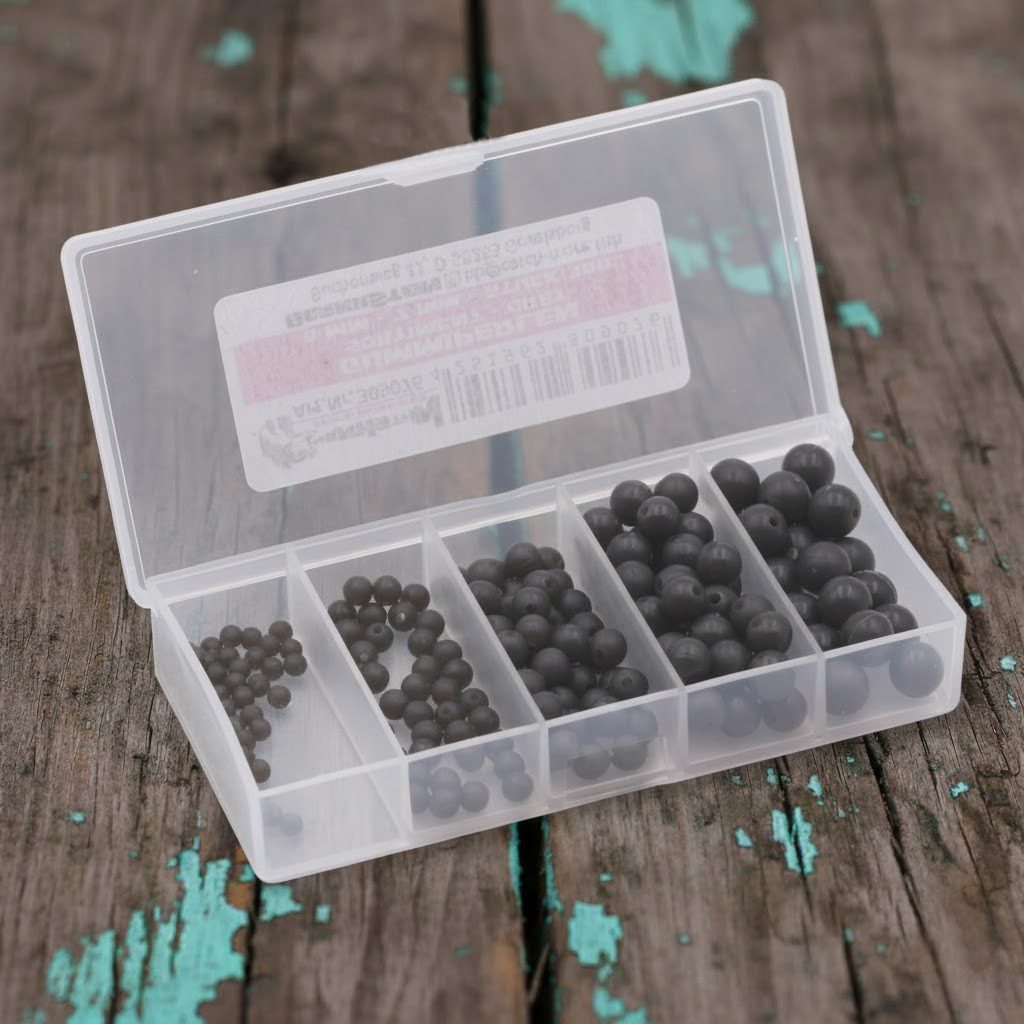 BernhStein Angelwirbel Schutz Gummiperlen/ Leuchtperlen diverse Farben 180 Stück Box 3-7mm