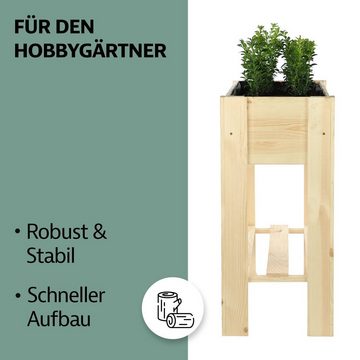 Zestri Hochbeet Kräuterbeet mit Ablage Holz Gemüsebeet Blumenkasten Balkon Frühbeet, Made in Europe, mit Ablage, mit Vlies