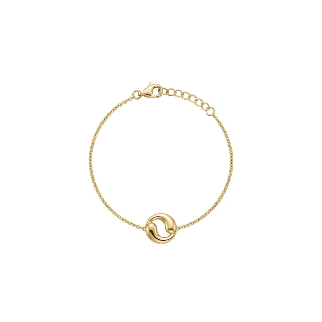 Suzan Gold Silberarmband Armband 925 Sterling Silber Damen Kreis vergoldet minimalistisch