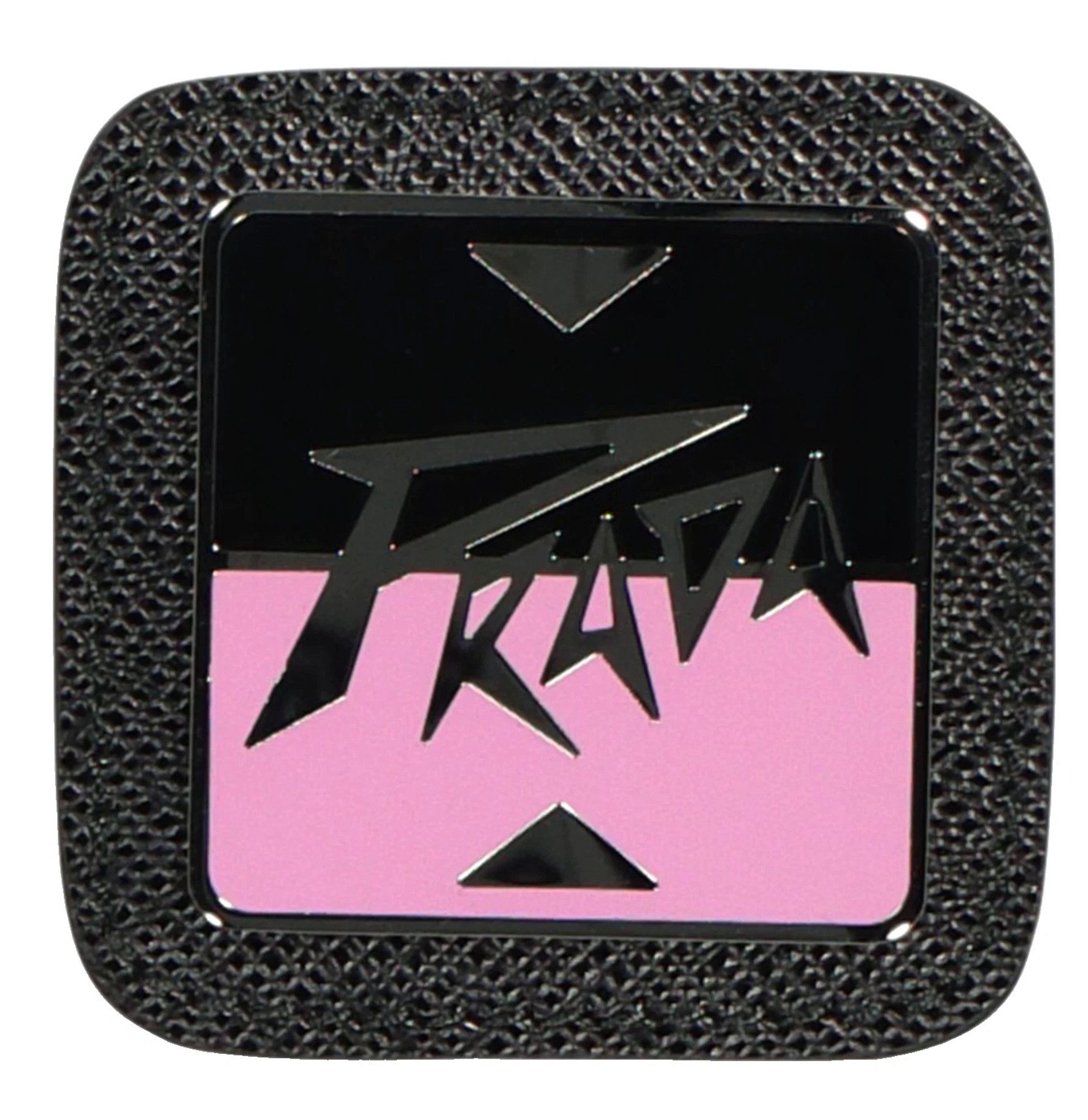 PRADA Anstecknadel Logo Brosche Pin Patch Neu, Lieferung mit Box mit Echtheitskarte und Etikett