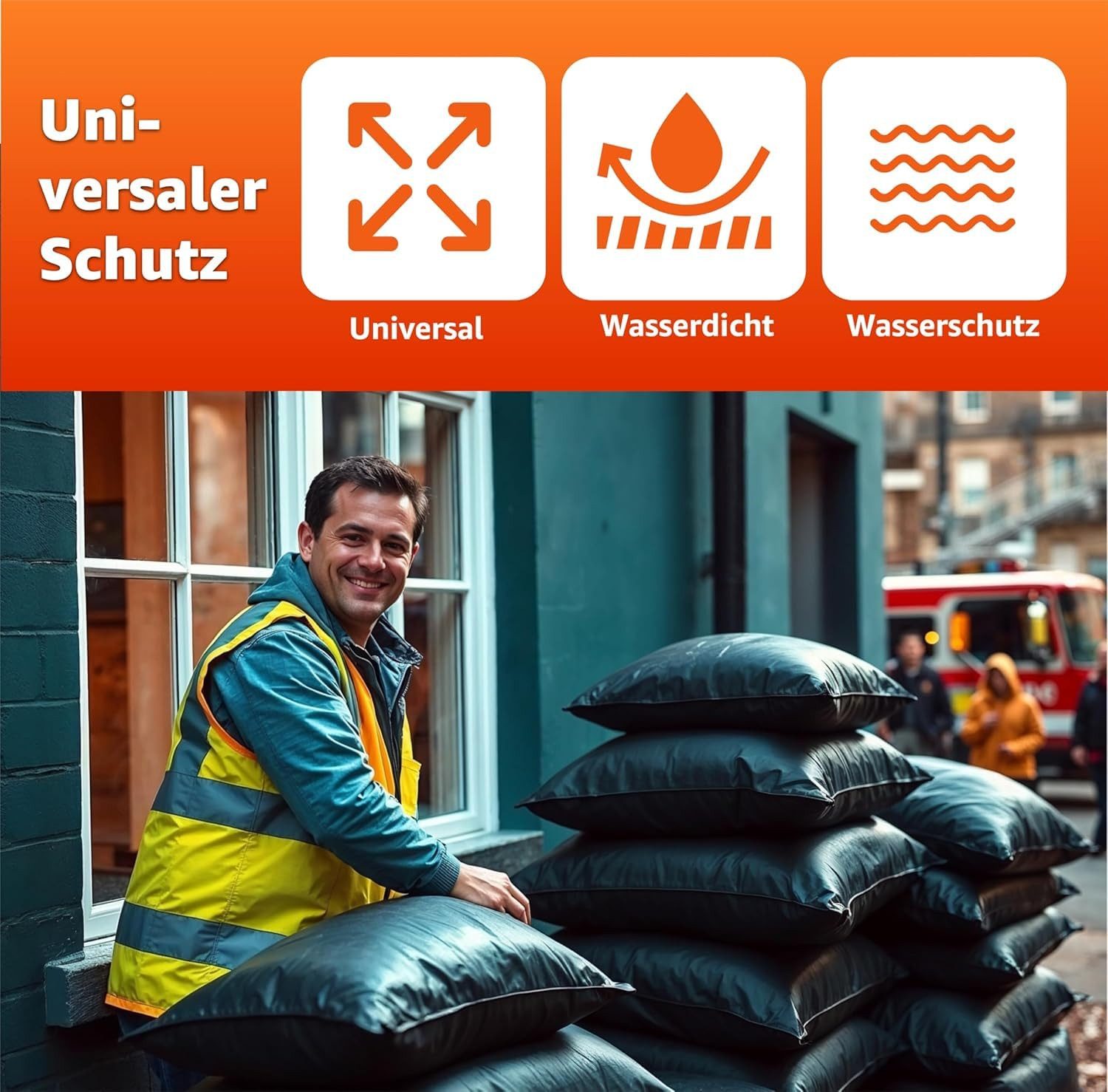 Praktikraft Sandsack 10x Sandsack 40x60 cm zum Wasserschutz bei Hochwasser, Hochwasserschutz