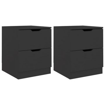 vidaXL Nachttisch Nachttische 2 Stk Schwarz 40x40x50 cm Spanplatte