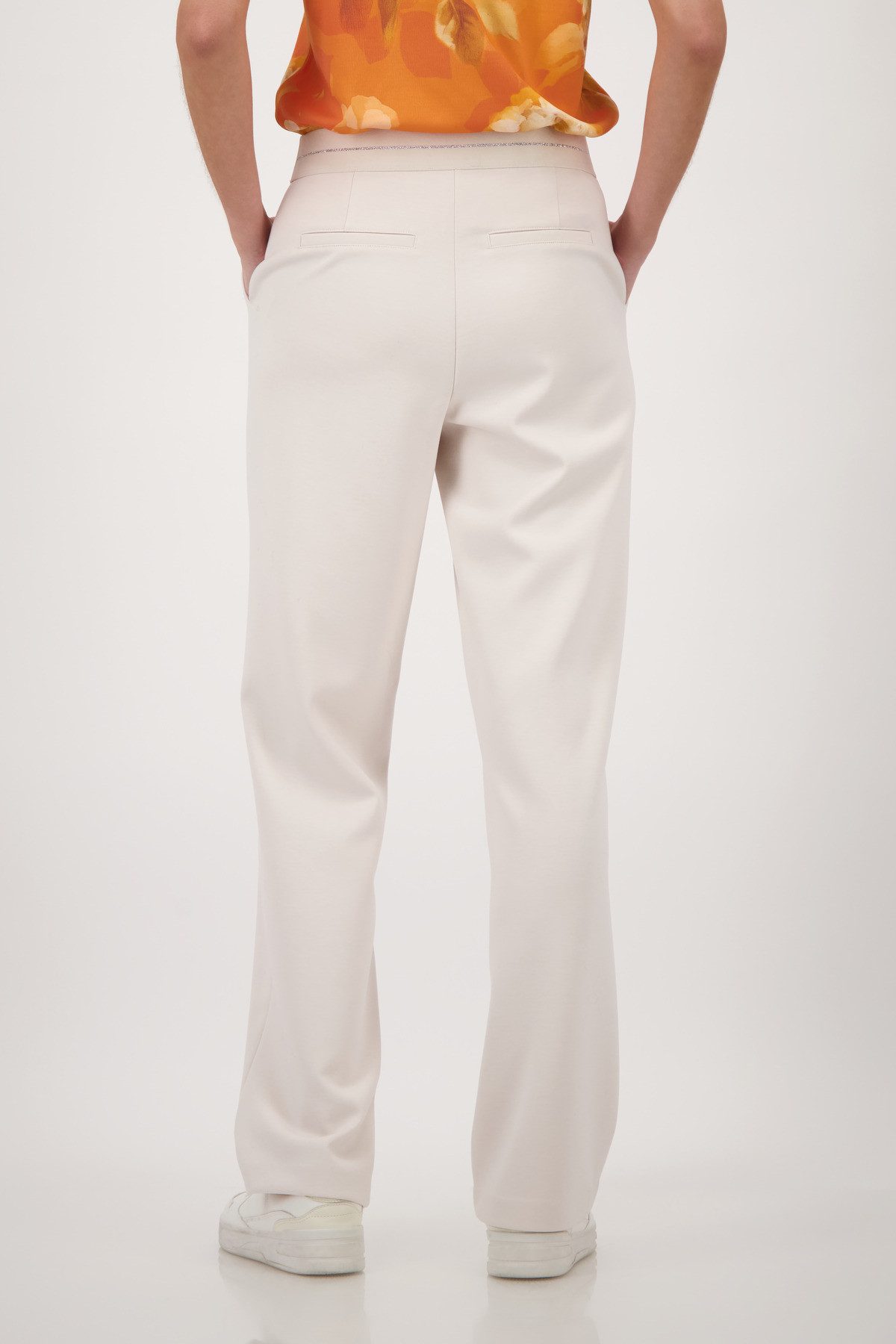 Monari Jogger Pants Basic Lurex elastischer Bund mit Glitzerstreifen, Straight Fit