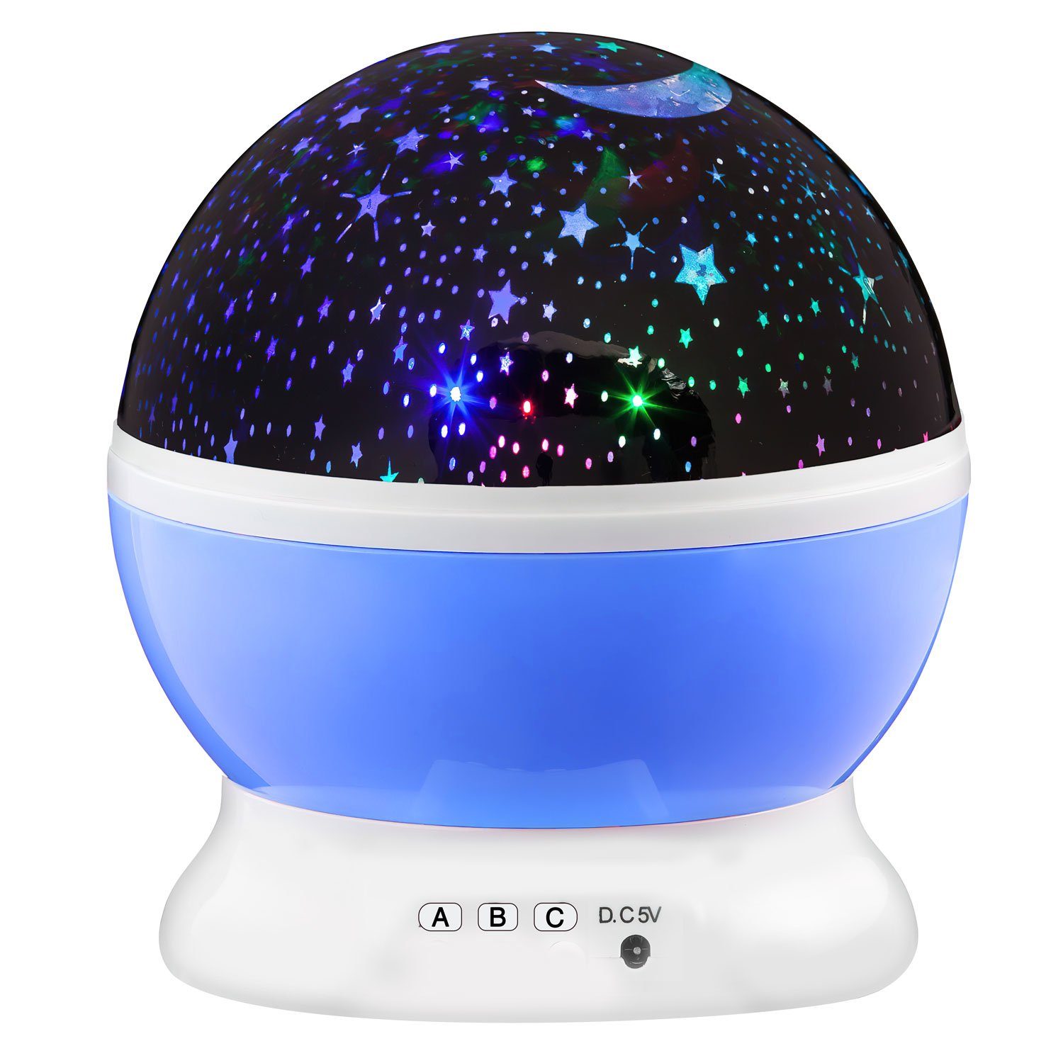 Goods+Gadgets LED Nachtlicht Sternenlicht Projektor, Einschlafhilfe Blau