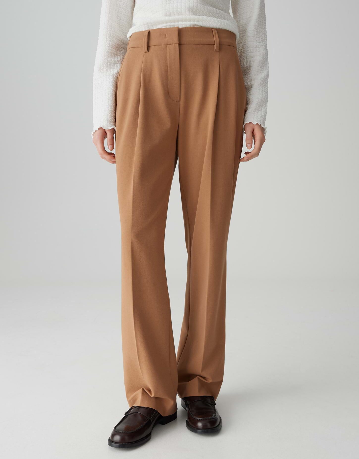 OPUS PANTS Stoffhose MOIRA Wide Leg mit Komfortbund verdeckter Zip-Fly, wei günstig online kaufen