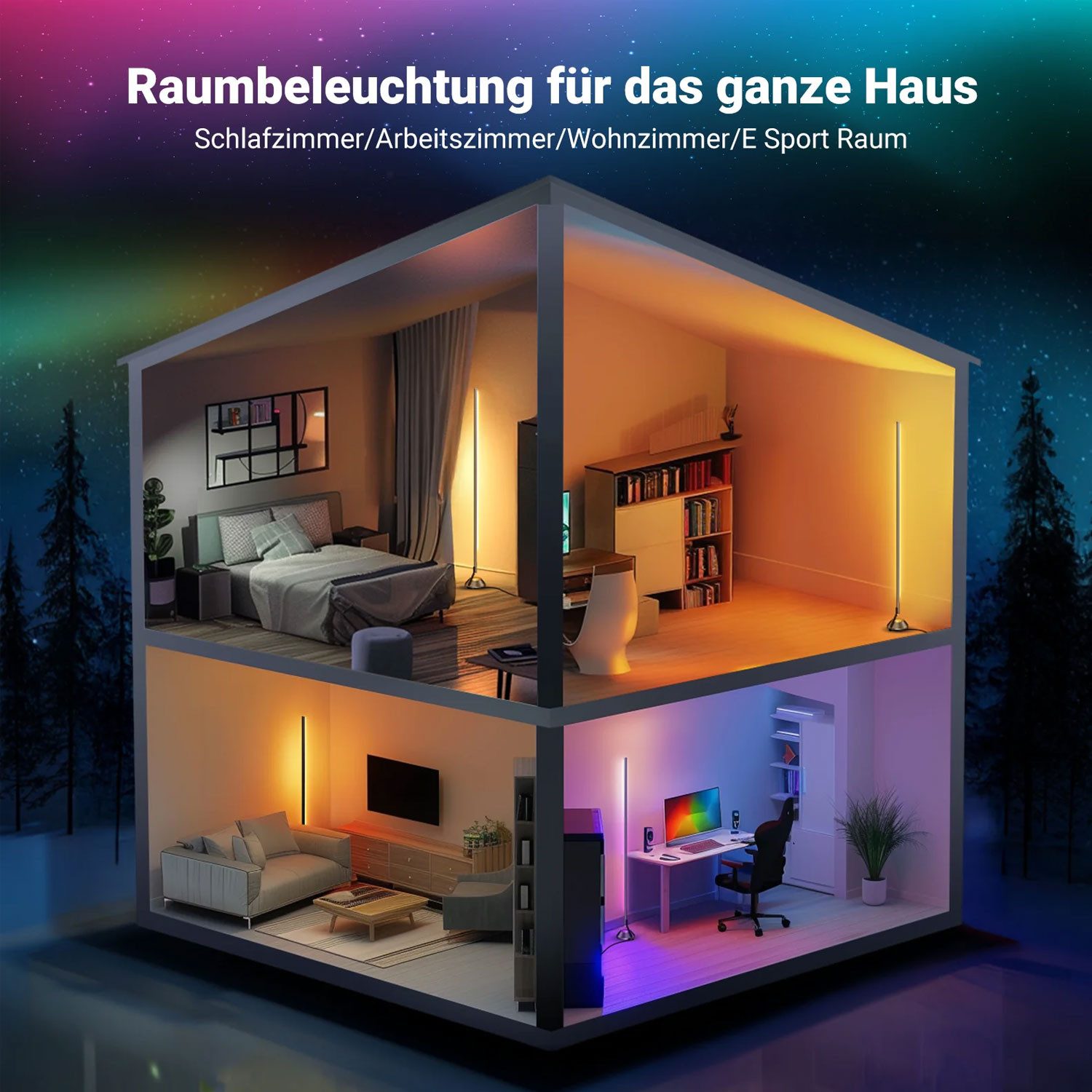Neewer Videoleuchte Neewer Dauerlicht NF01 Stablicht RGB Smart-Standleuchte, Stehleuchte mit vielen Farbfunktionen – Bild 4 von 5