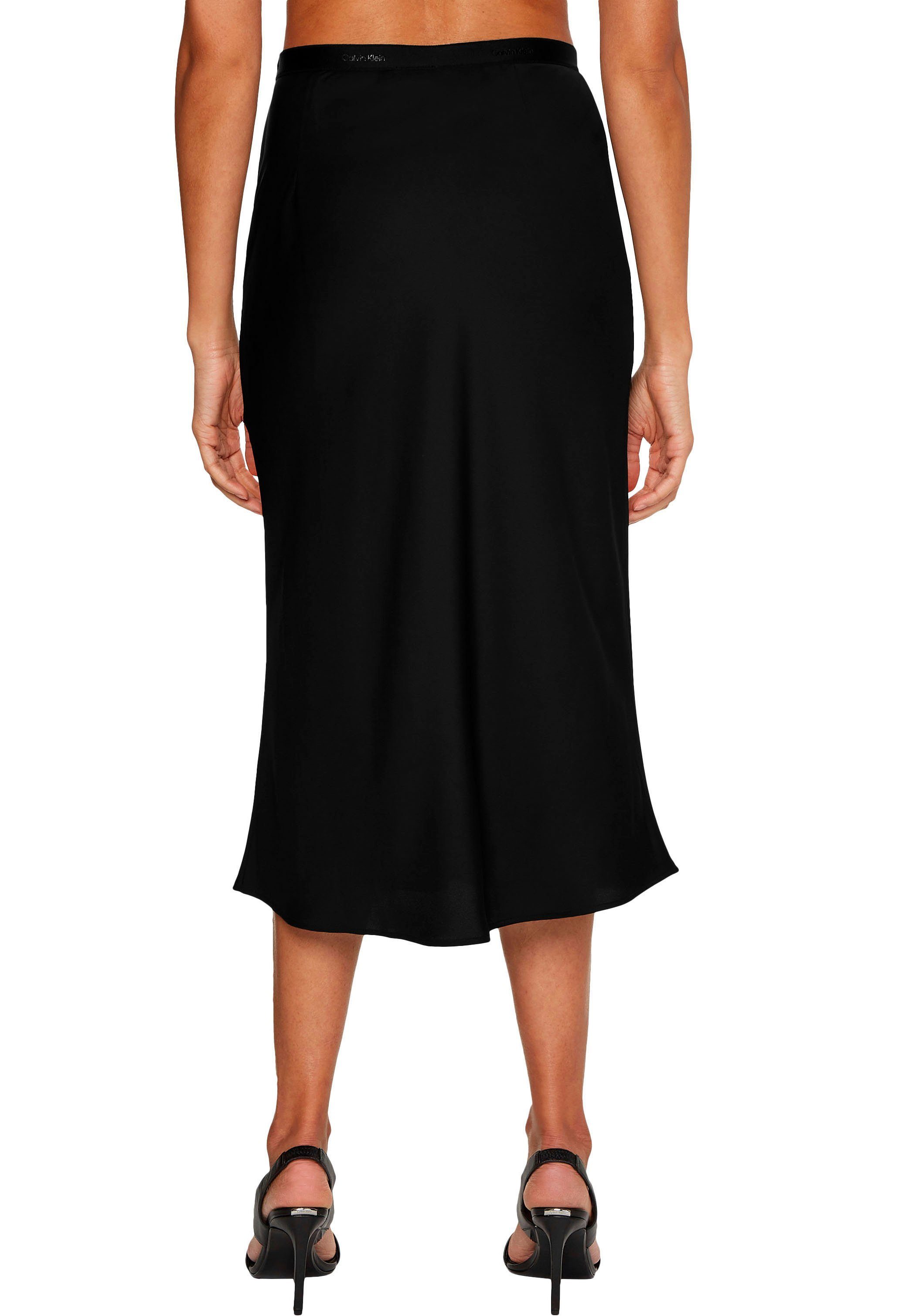 Calvin Klein Webrock RECYCLED CDC Black BIAS der Elastiktape Klein SKIRT in CUT MIDI Ck Calvin mit Taille