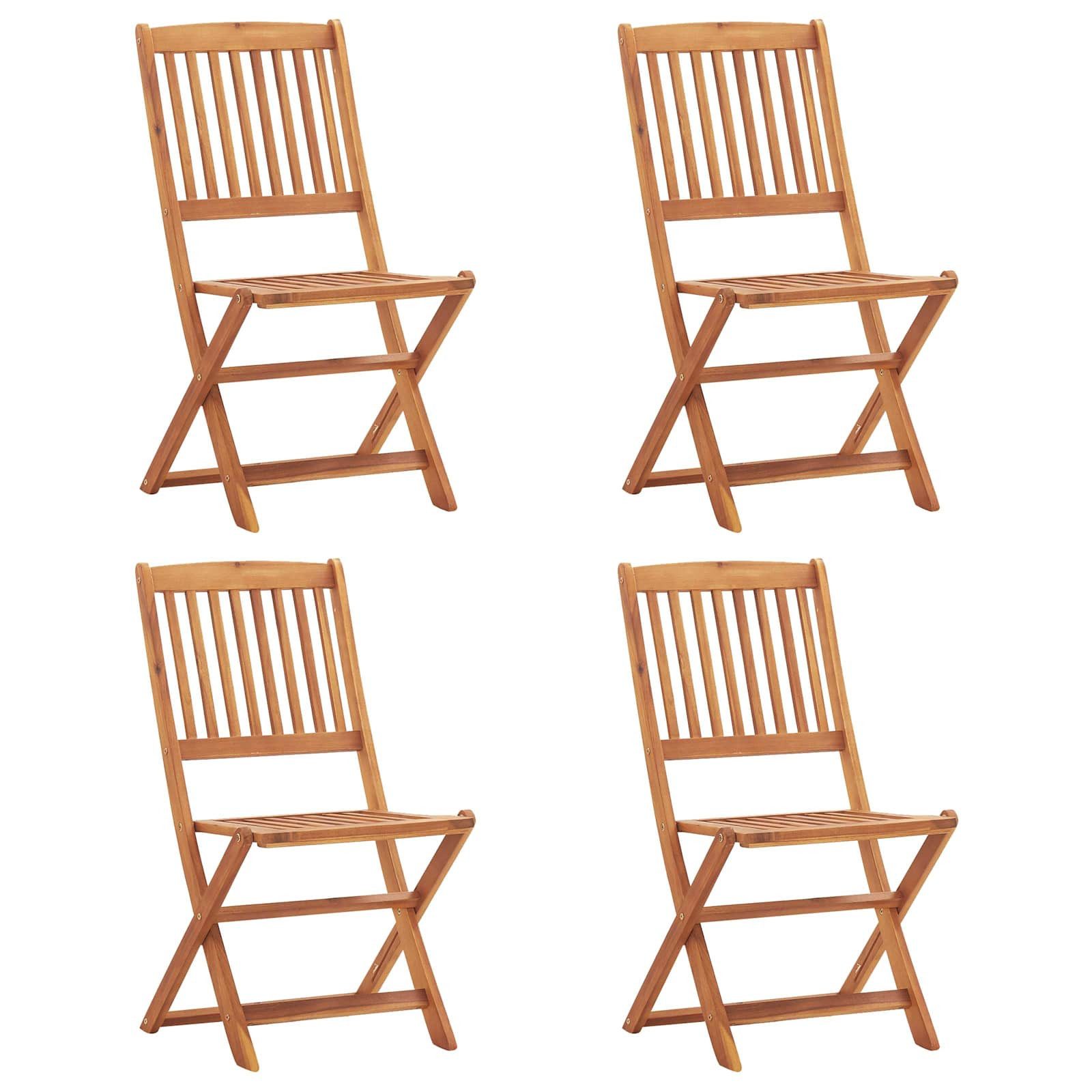 vidaXL Gartenstuhl Stuhl Braun nholz (4 St)