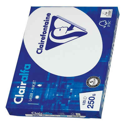 CLAIREFONTAINE Druckerpapier Clairalfa, Format DIN A4, 250 g/m², 171 CIE, 125 Blatt