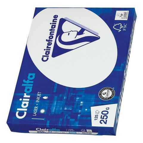 CLAIREFONTAINE Druckerpapier Clairalfa, Format DIN A4, 250 g/m², 171 CIE, 125 Blatt