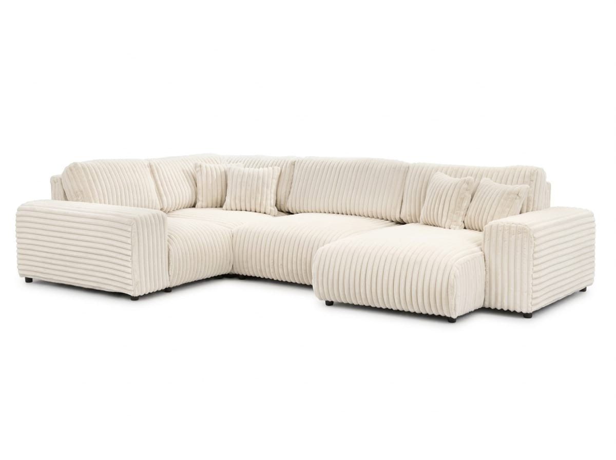 Xlmoebel Ecksofa Modernes hellbeiges U-Form Ecksofa für das Wohnzimmer, 1 Teile