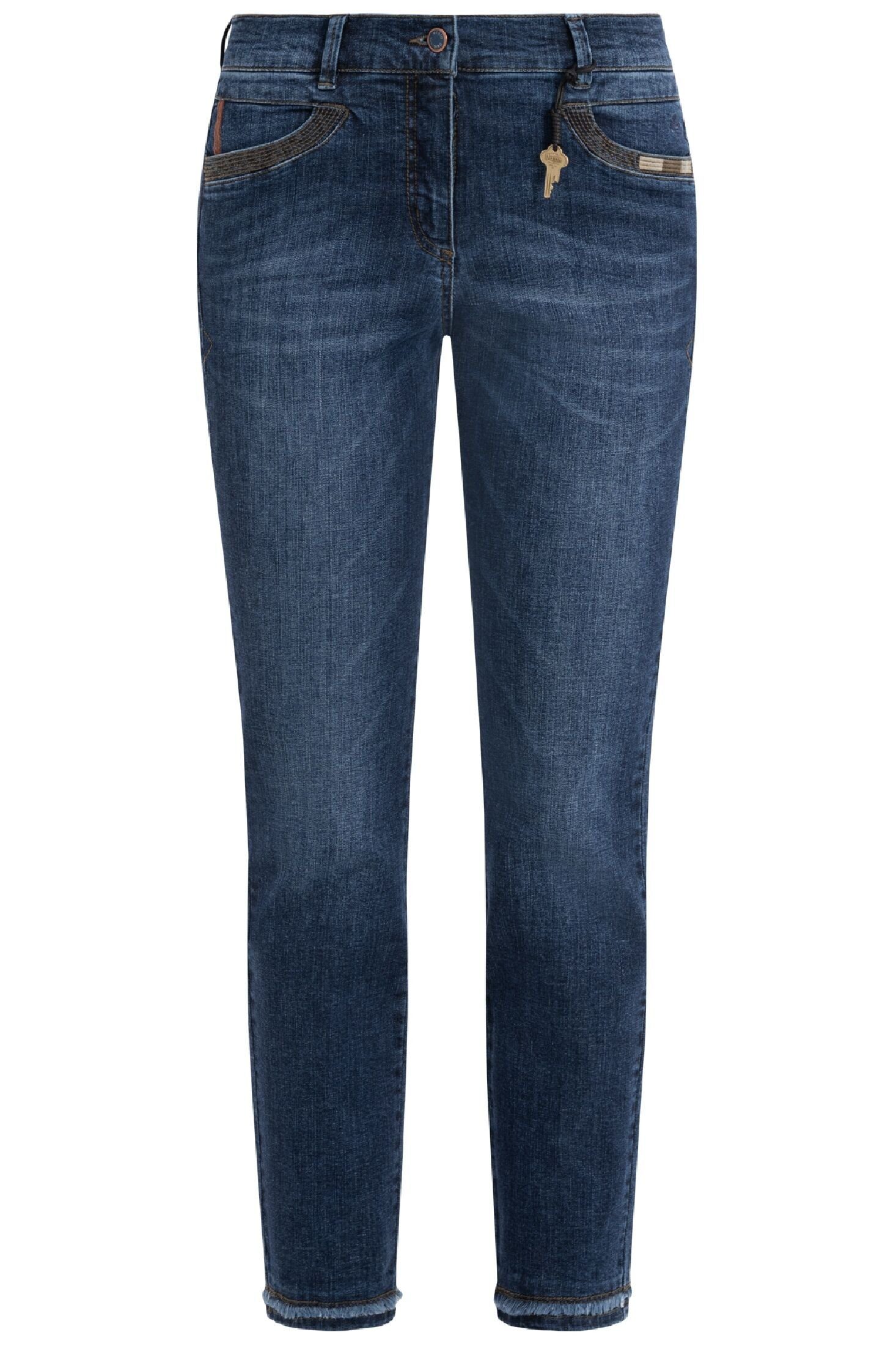 Pants ALEXA Recover Kontrastfarbige Stickereien Slim-fit-Jeans DENIM-BLUE