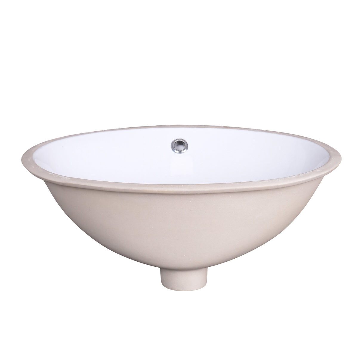 Belvit Einbauwaschbecken Modernes Waschbecken 48,5x38,5 cm Oval Keramik mit Überlaufgarnitur, Mit Überlaufloch und Ablaufloch, Badezimmer, Gäste-WC, Waschtisch