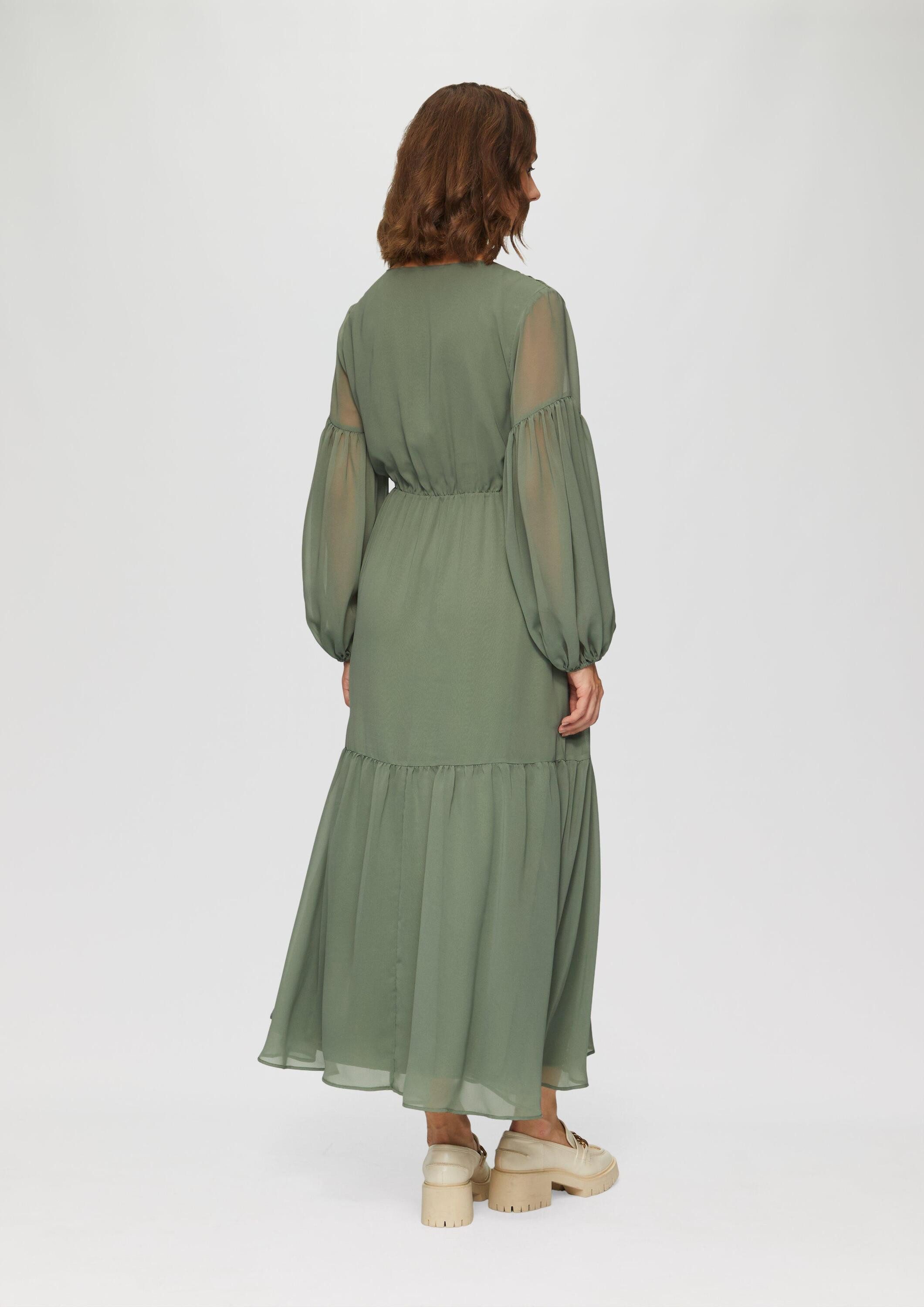 s.Oliver Maxikleid Kleid Langes Chiffonkleid im Boho-Stil