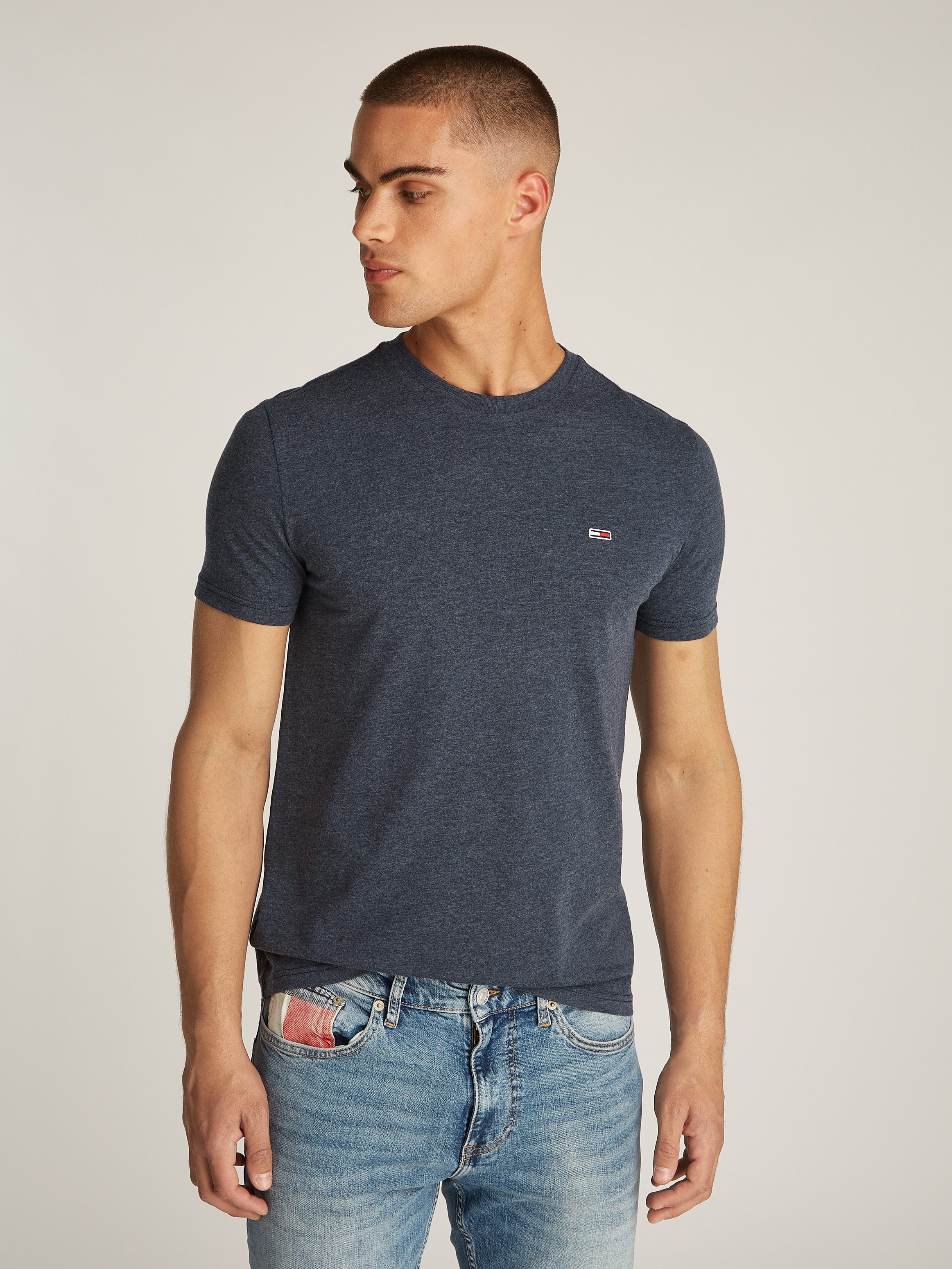 Tommy Jeans T-Shirt "TJM XSLIM JASPE HTR TEE EXT", Mit Rundhalsausschnitt günstig online kaufen