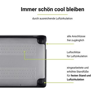Artwizz Laptop-Hülle IcedClip, Transluzenter Bumper Rundumschutz mit schwarzem TPU Rahmen 13 Zoll, MacBook Air 13" (2022/2024 M2/M3)