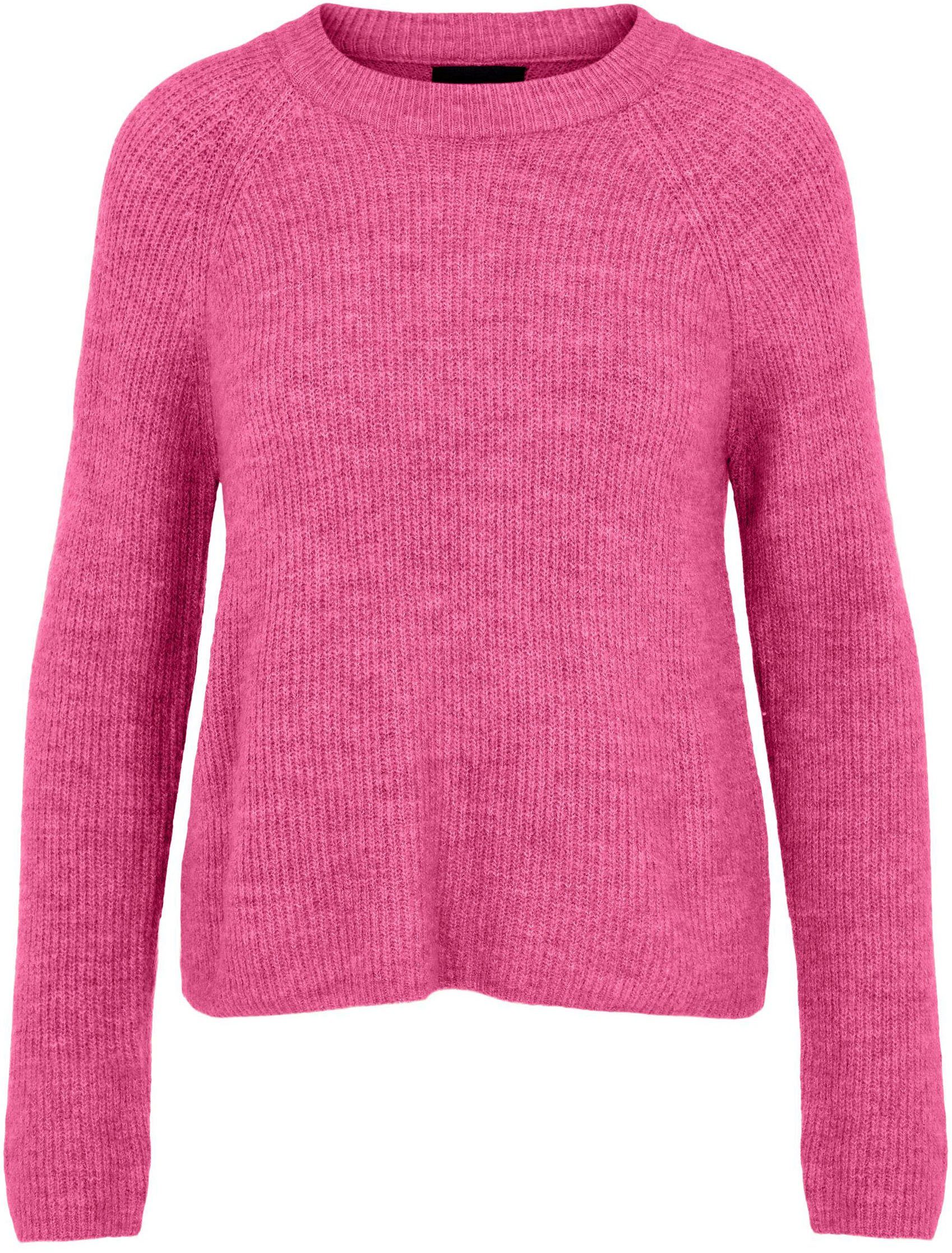 Rundhalspullover Pink pieces BC O-NECK Shocking PCELLEN NOOS LS KNIT