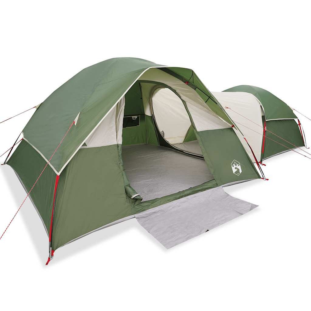furnicato Faltzelt Campingzelt Doppelzelt 287x280x158 cm Grün, (1 tlg), Wetterfestes Familienzelt mit E-Anschluss und zwei Schlafkabinen