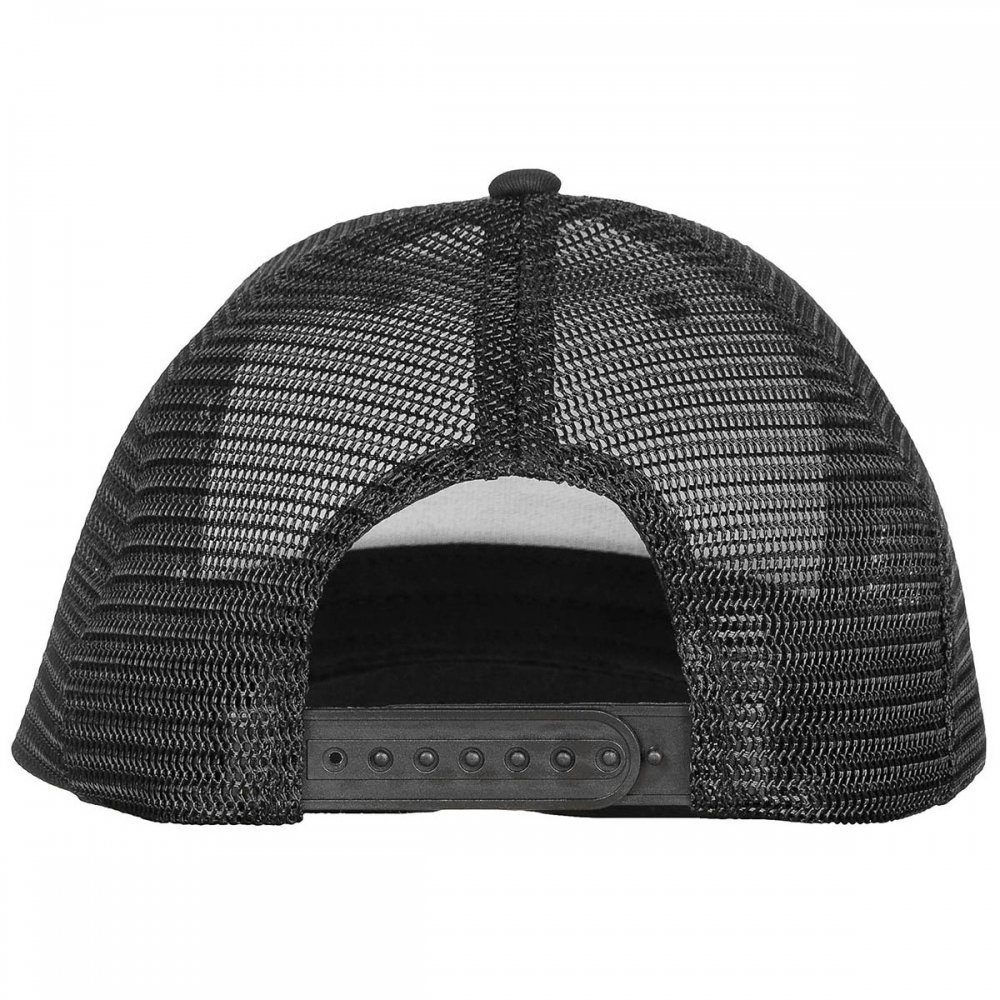 MFH Schirmmütze Trucker Cap, schwarz, größenverstellbar (Packung) vorgebogener 4-fach abgesteppter Schirm
