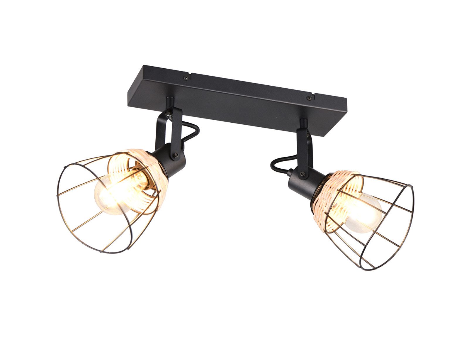 Reality Leuchten LED Deckenstrahler, Dimmfunktion, LED wechselbar, über Lichtschalter in 3 Stufen dimmbar, warmweiß, Decken-lampe Industrial Strahler Decke Spot innen Treppenhaus, B: 36cm