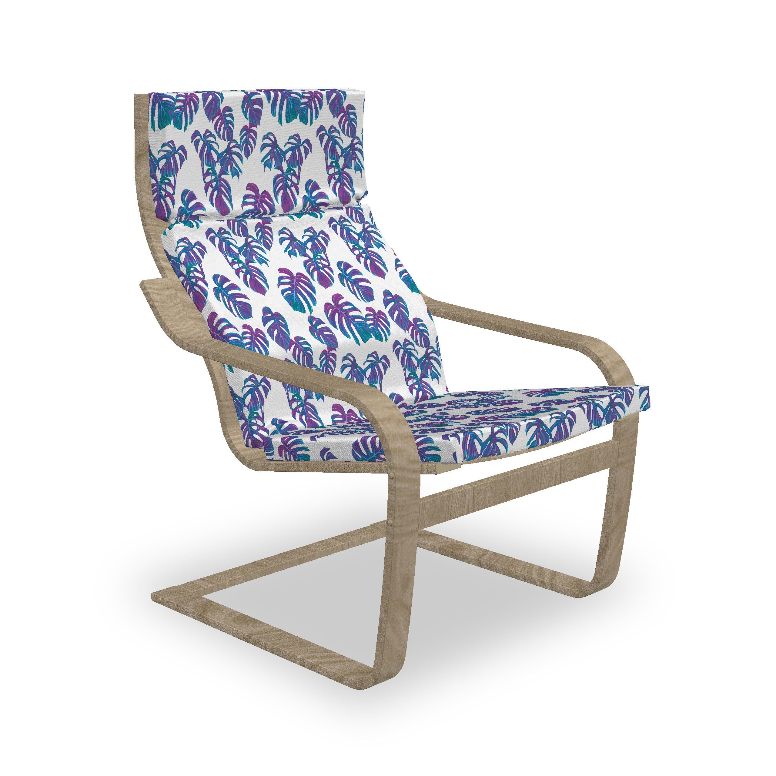Stuhlkissen Stuhlkissen Sitzkissen mit Tropic Blattmotive Abakuhaus und Hawaii-Farben Reißverschluss, Hakenschlaufe mit