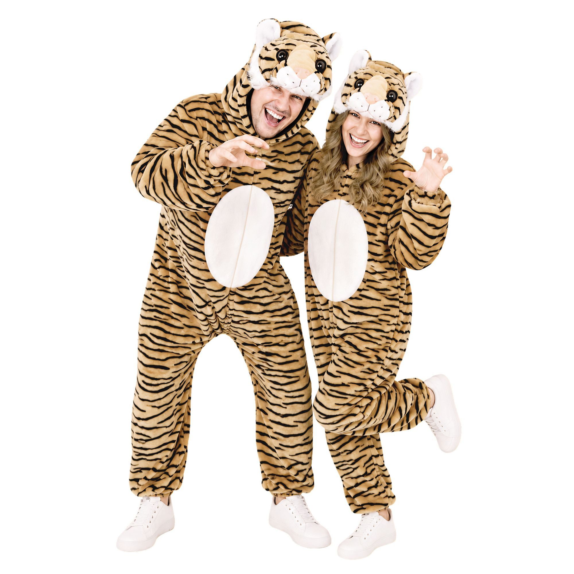 Ikumaal Kostüm Tiger-Kostüm, F14, Erwachsen-e, Fasching Karneval Fasnacht - Größe: L