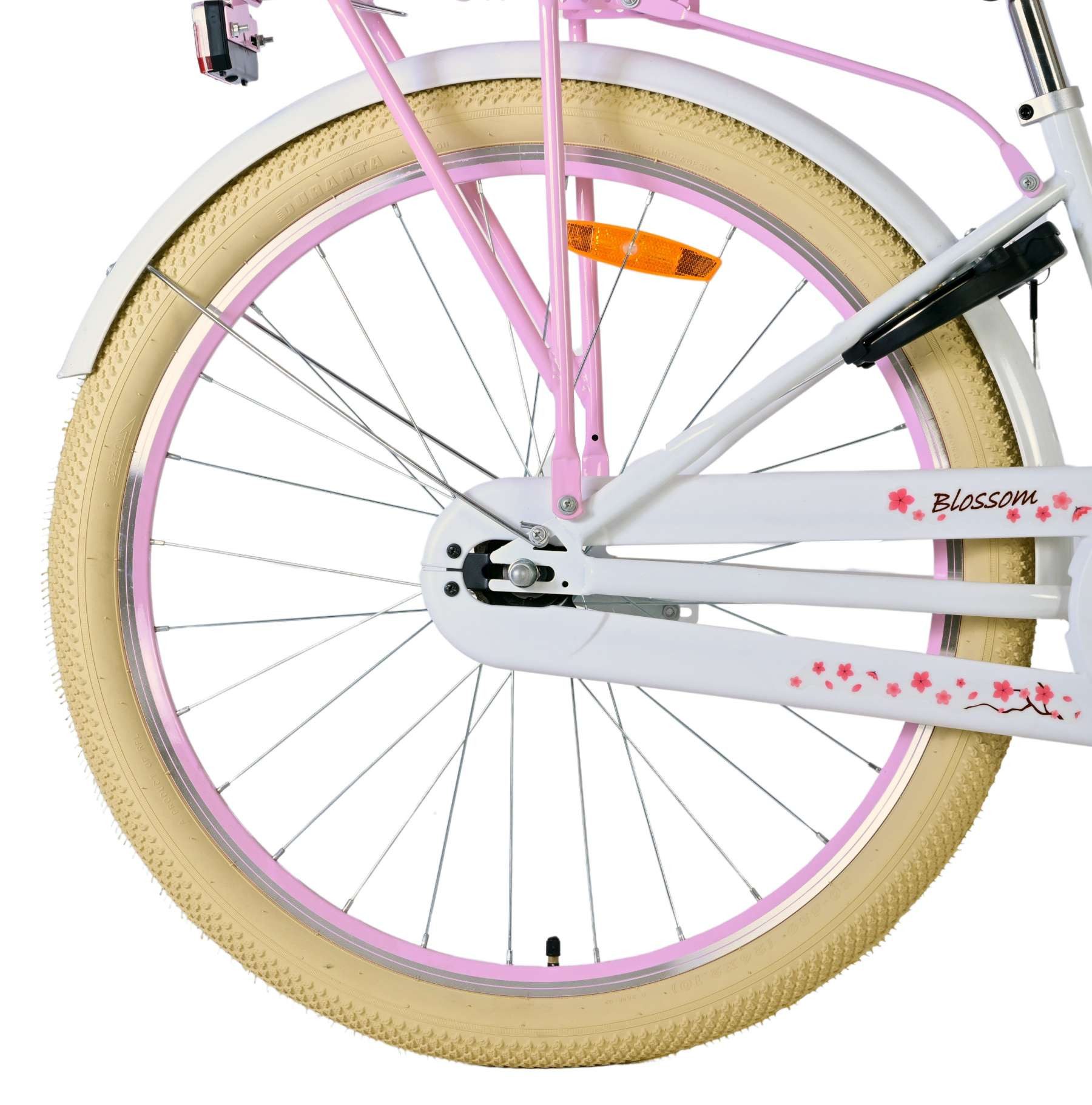 Volare Kinderfahrrad Volare Blossom Kinderfahrrad für Mädchen - 26 Zoll in Weiß, Vorderradbremsen, stabiler Schloss, praktische Korb