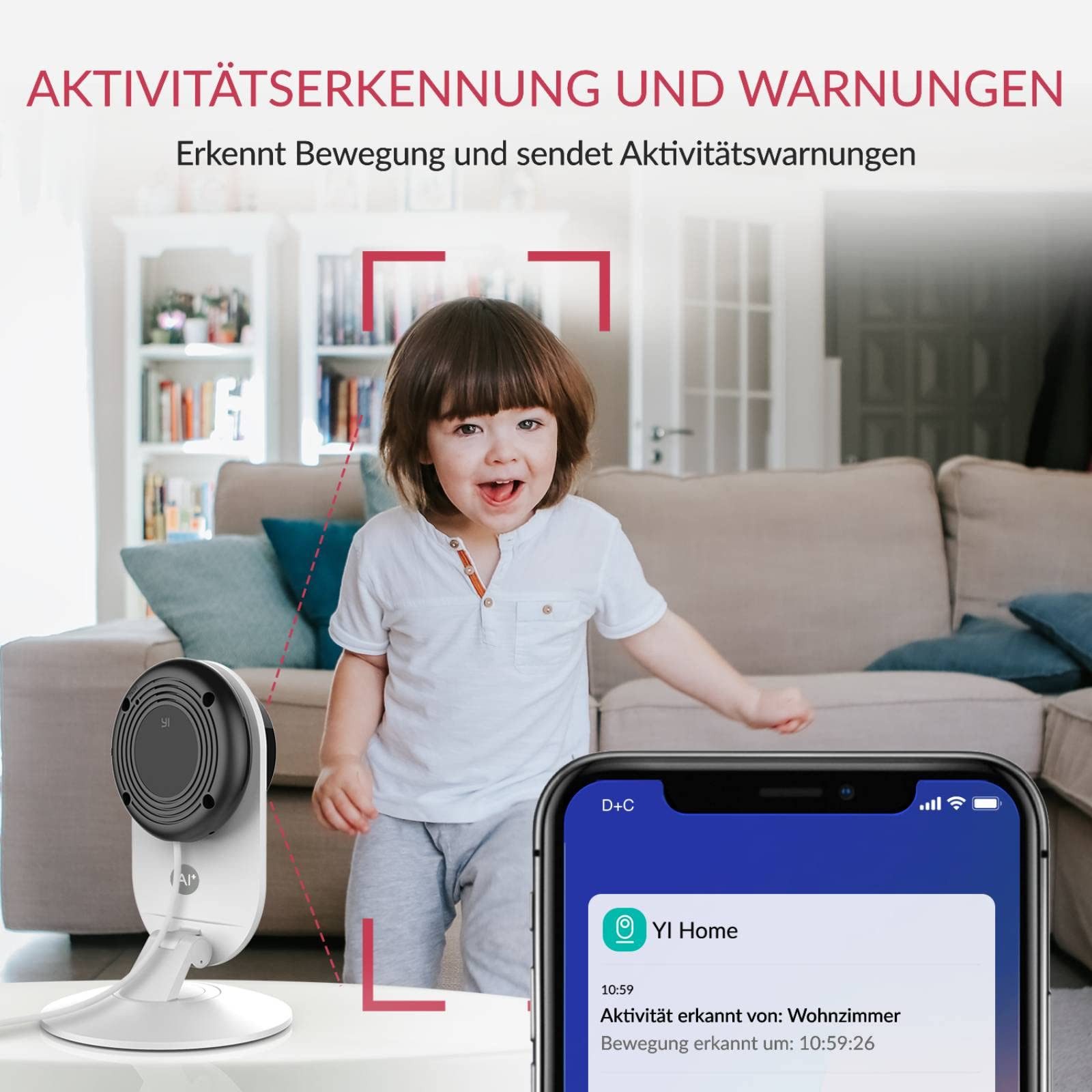 Thumbnail - YI Überwachungskamera 4 Stücke Überwachungskamera Home Camera 2K/1080p WLAN für Baby/Pet