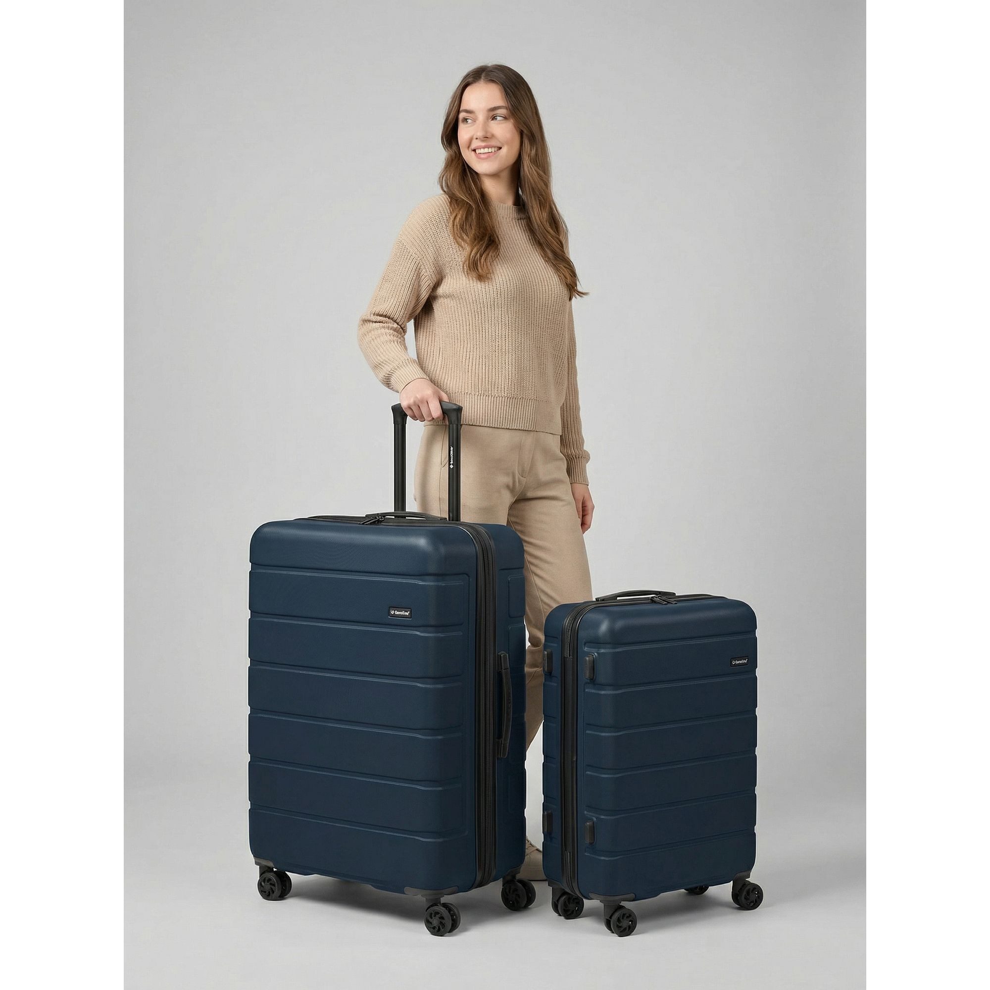 Saxoline® Trolleyset Miami, 4 Rollen, (2-teilig, 2 tlg), ABS