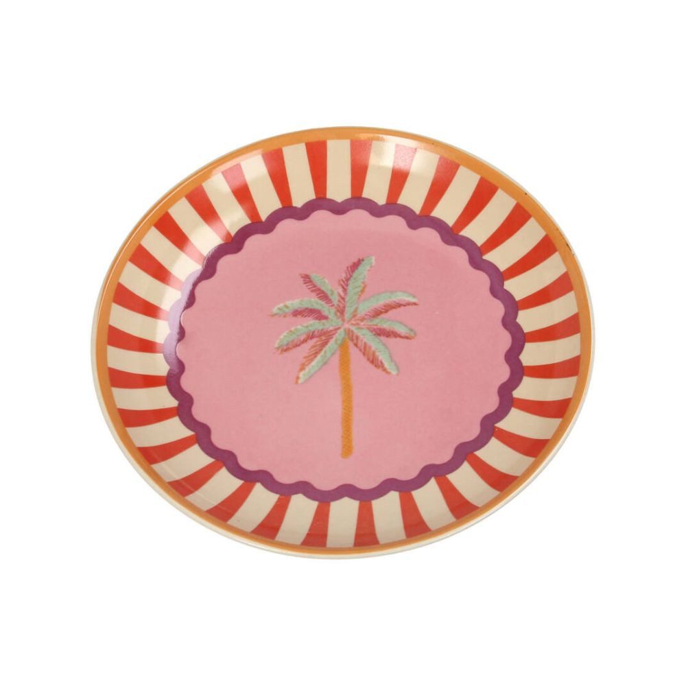 Kersten BV Speiseteller Teller Steingut Multi - Palme, (1 St), 16 x 16 cm
