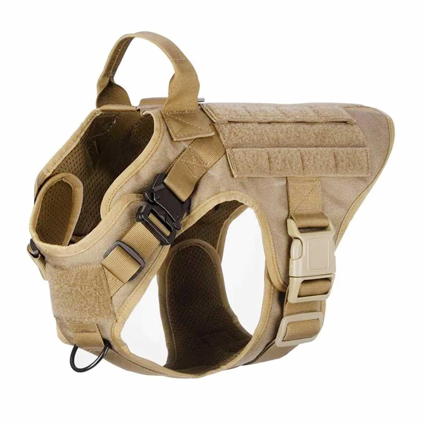 Monkimau Hunde-Geschirr Hundegeschirr taktische Sicherheitsweste - XL in beige, Robust