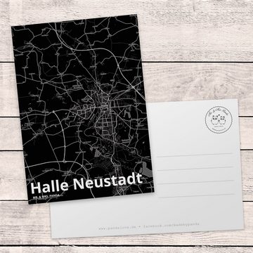 Mr. & Mrs. Panda Postkarte Halle Neustadt - Geschenk, Ort, Einladung, Stadt Dorf Karte Landkarte