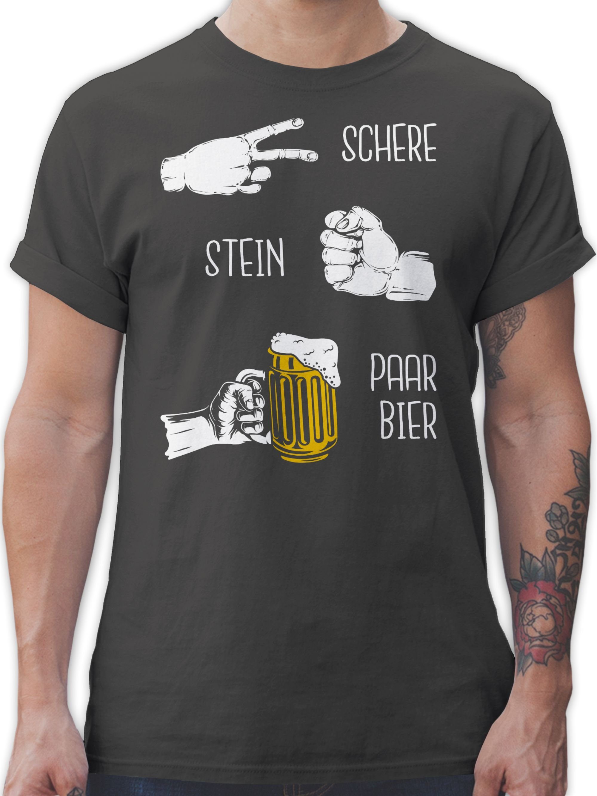 Biergeschenke Lustig Alkohol Shirtracer Herrentag - Schere Dunkelgrau Stein Party T-Shirt Hopfen Herren Geschenk - Bier - 02 &