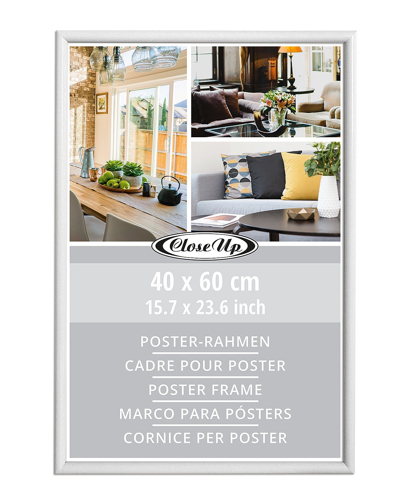 Close Up Bilderrahmen Posterrahmen 40 x 60 cm Kunststoff weiß günstig online kaufen