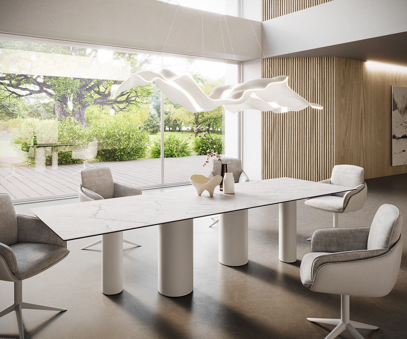 DELIFE Esstisch Edge, Keramik Laminam®Statuarietto Weiß günstig online kaufen