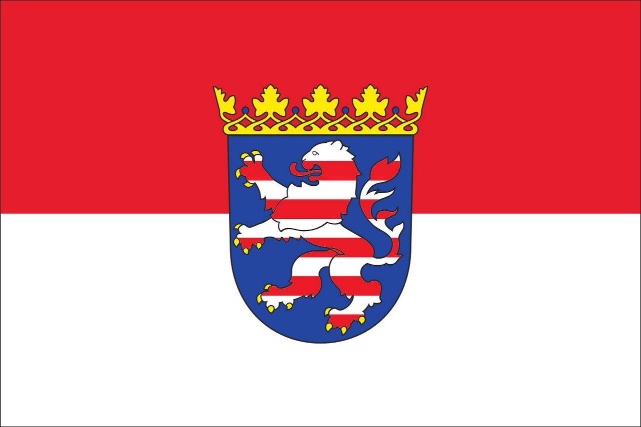 flaggenmeer Flagge Hessen mit Wappen 80 g/m²