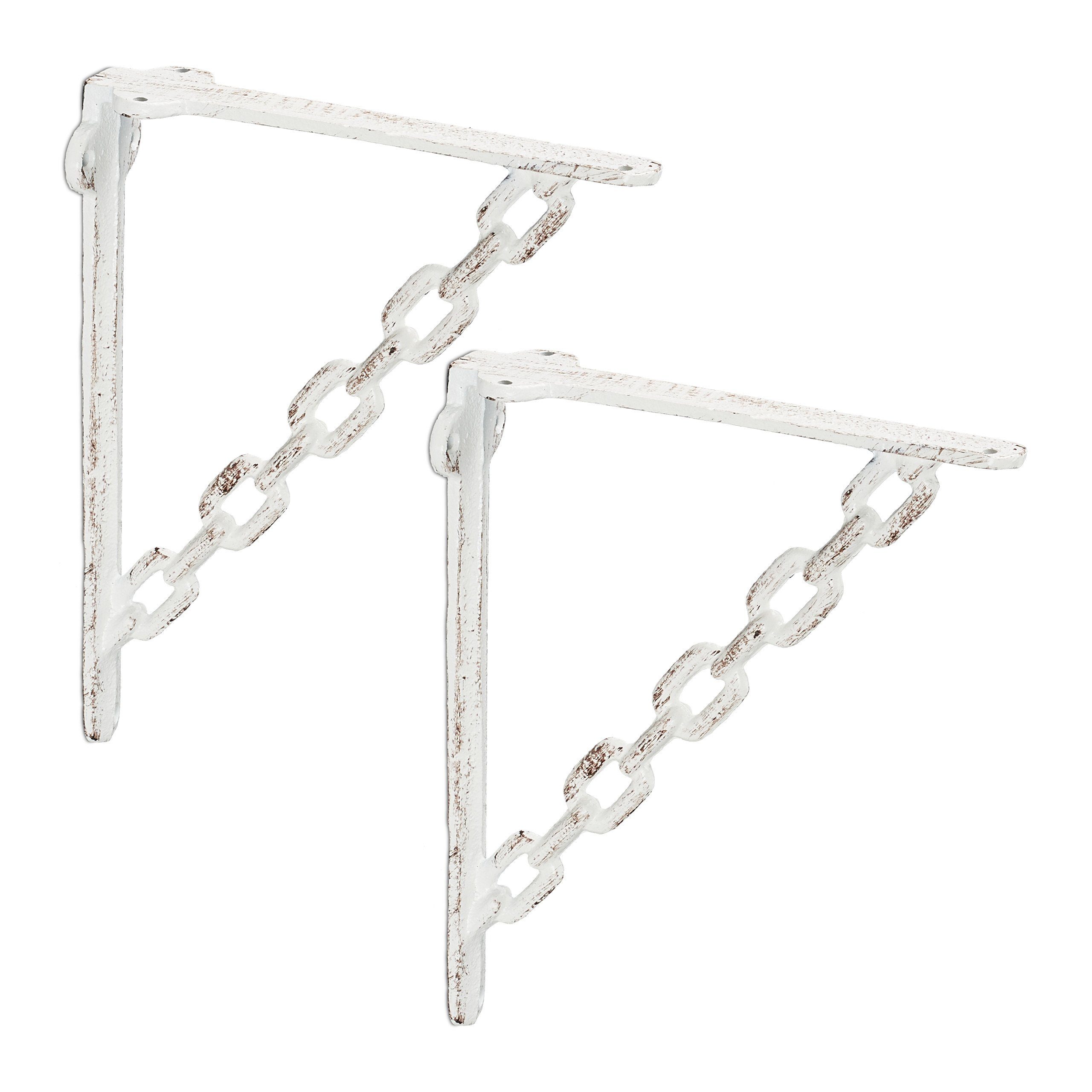 relaxdays Wandregalhalter 2er Set Regalwinkel Gusseisen günstig online kaufen