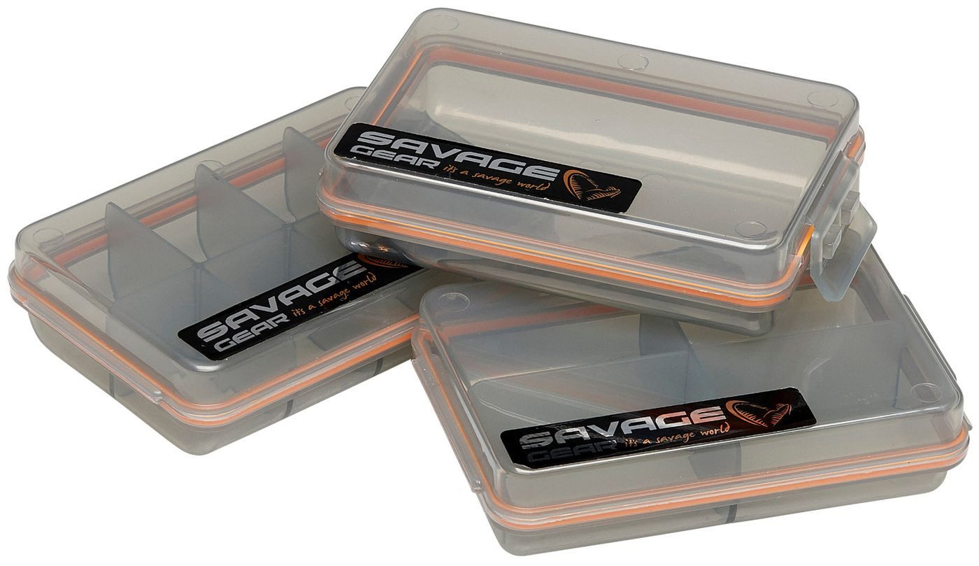 Angelkoffer Savage Gear Pocket Box Smoke 10,5x6,8x2,6cm - 3 Zubehörboxen