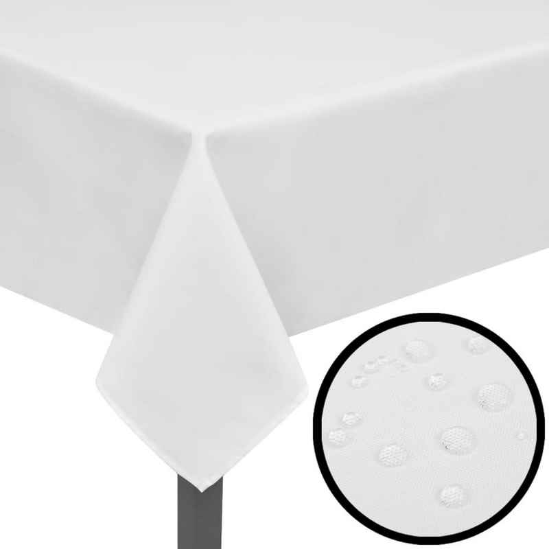 Hussen-Set 5 Tischdecken Weiß 250 x 130 cm, furnicato