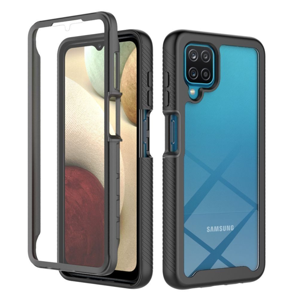 betterfon Handyhülle für Samsung Galaxy A12 / M12 TPU Case mit 360° Rundumschutz, 360 Grad Hülle mit Displayschutz und Fingerprint
