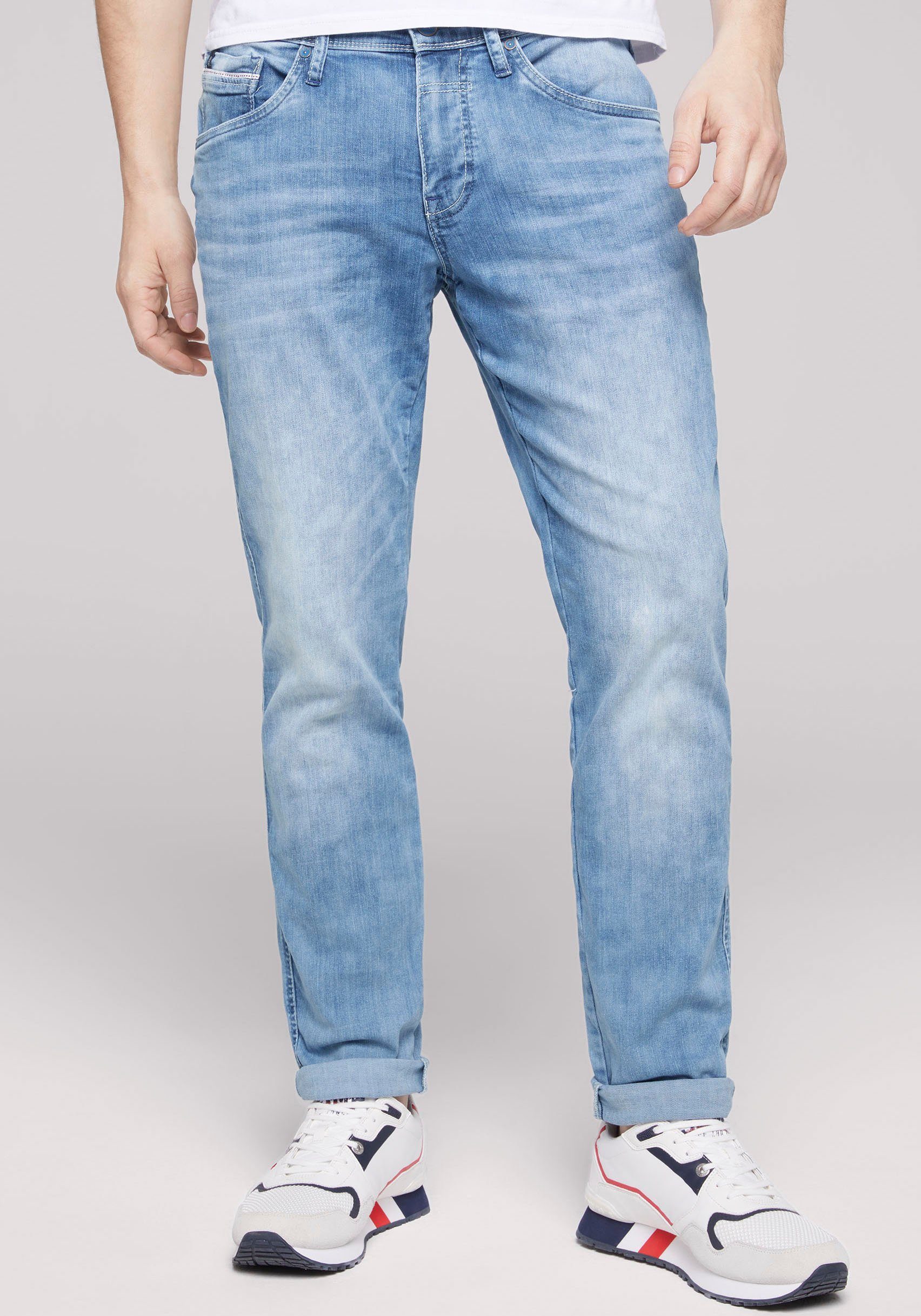 CAMP 5-Pocket-Jeans blau DAVID dünnen mit Nähten